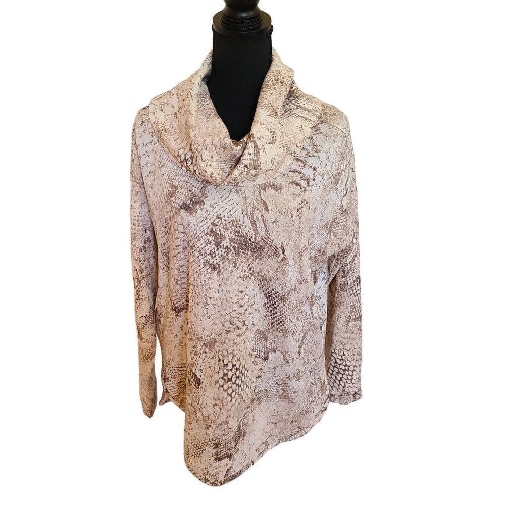 Cupio Womens Animal Print Cowl Neck Tunic Top Size Medium